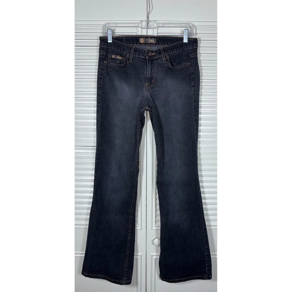 LEI Jeans Y2K Juniors Dark Wash Mid Rise Bootcut Flare Denim Pants Size 11